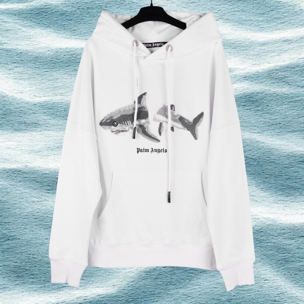Palm Angels White Hoodie